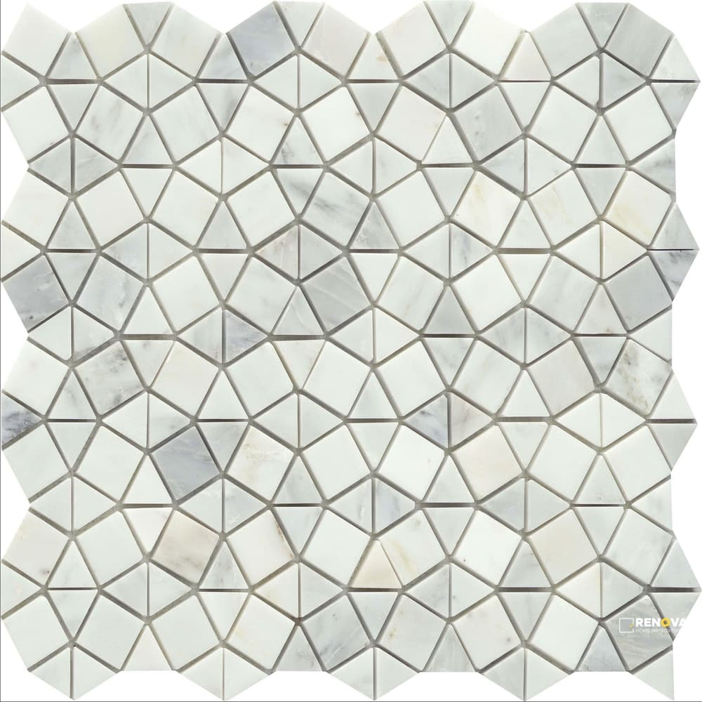 MARBLE POLISHED GEOMETRIC PATTERN MOSAIC 12X12