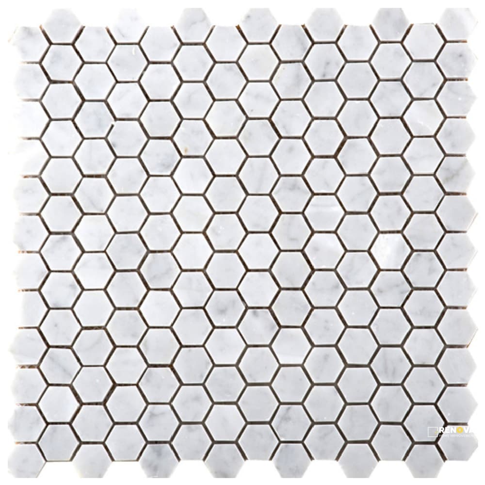 MARBLE HONED HEXAGON PATTERN MOSAIC 12X12