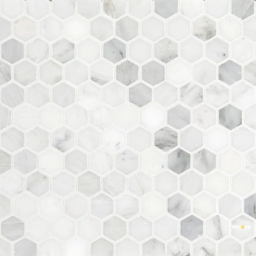 CHAPTER 15 - STATUARIO HEXAGON MOSAIC 3/4" ON 11-5/8" X 11-1/4"