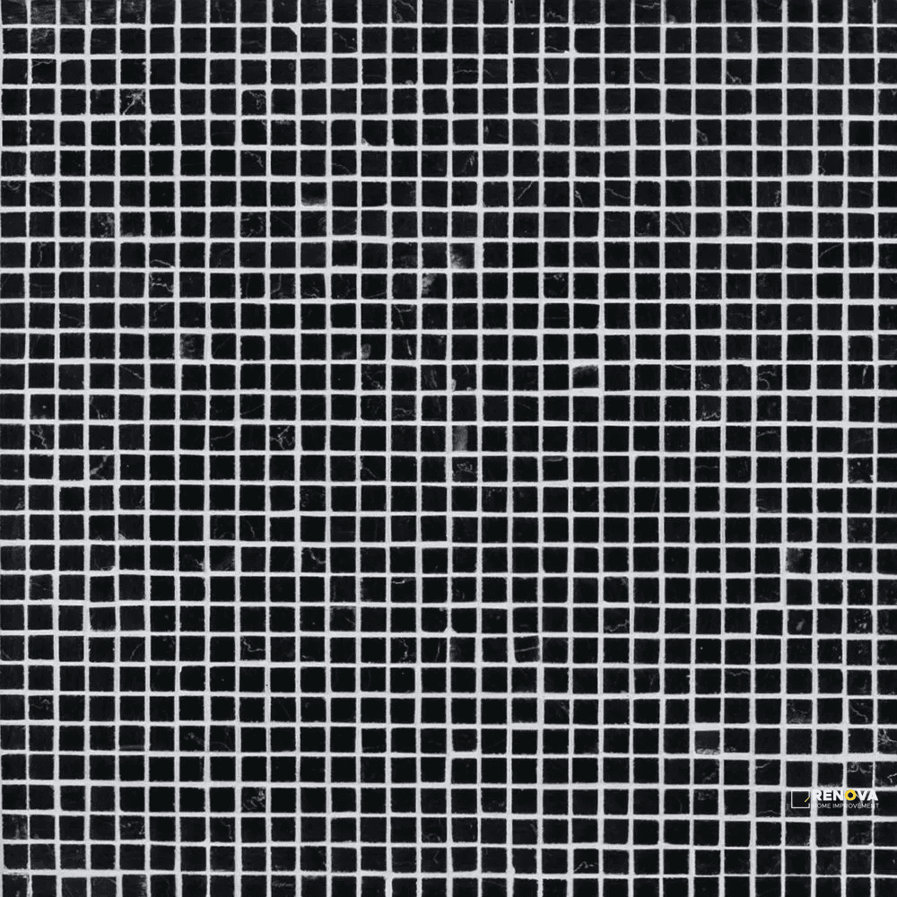 CHAPTER 18 - ROTUNDA NERO MARQUINA 3/8" COMPOSITION MOSAIC ON 12-5/8" X 12-5/8" - FLOJEF514