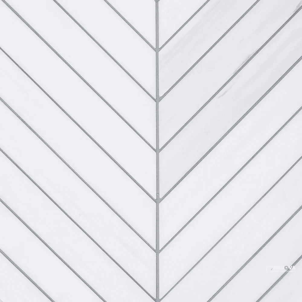 CHAPTER 18 - ROTUNDA DOLOMITE 2" X 10" CHEVRON MOSAIC ON 10-1/2" X 14-1/4" - FLOJEF505