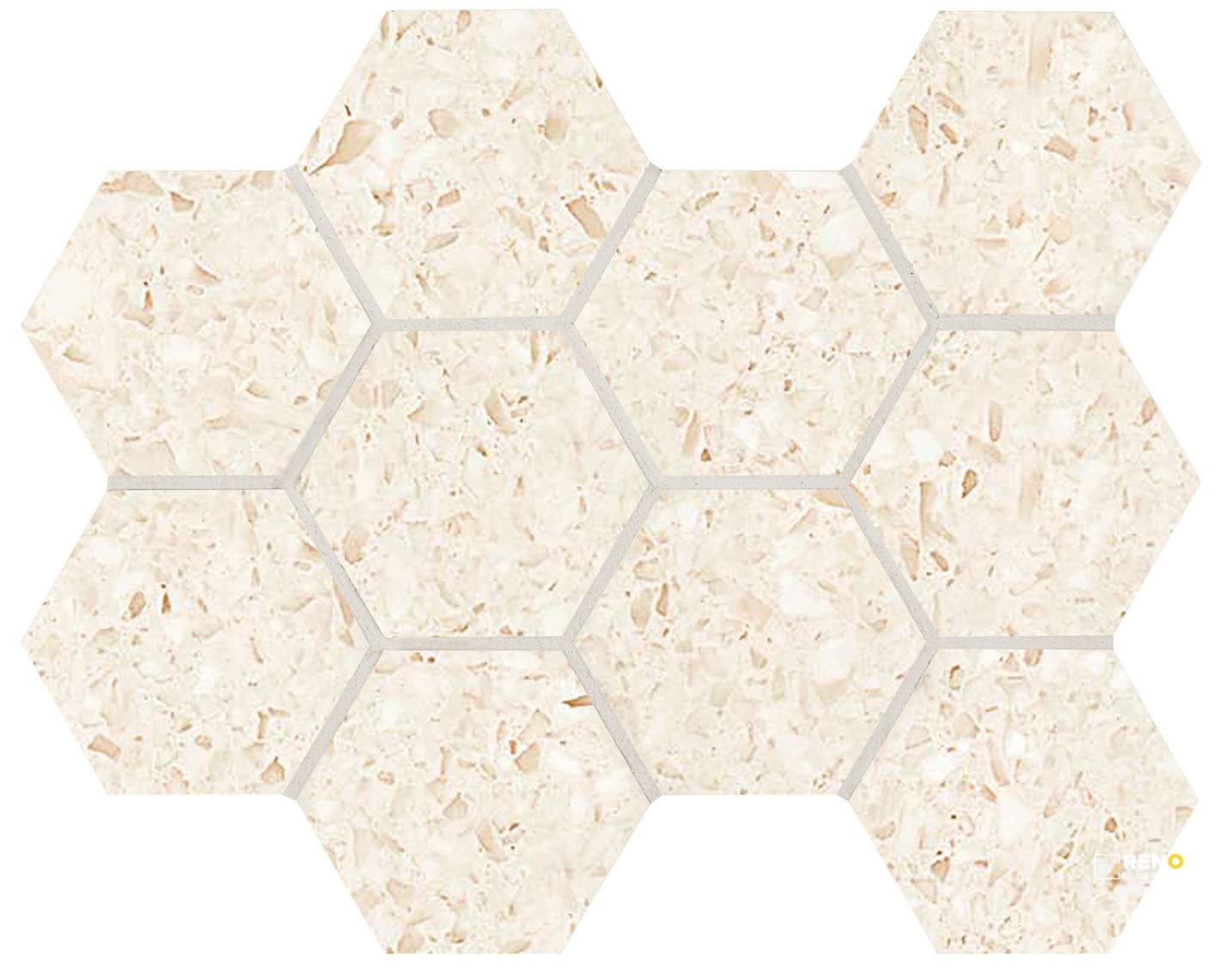 TERRAZZO HEXAGON MOSAIC 4"
