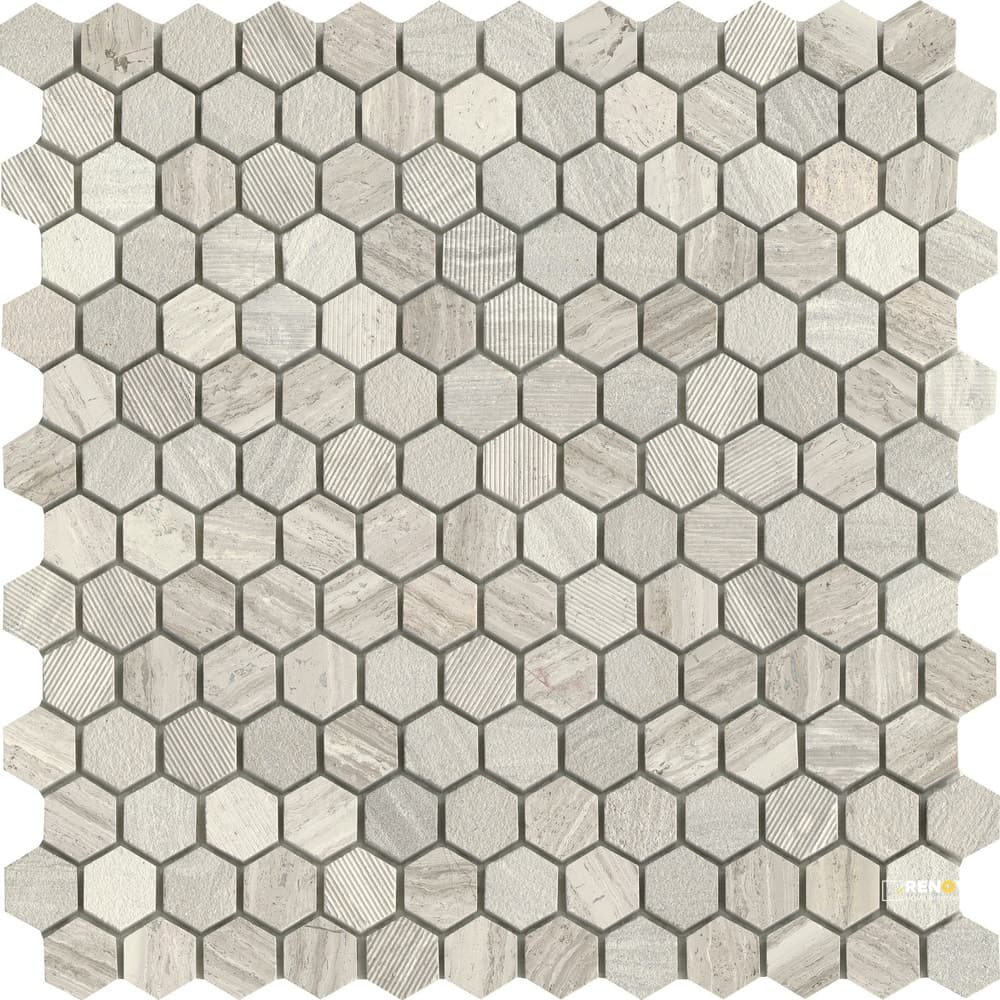 METRO 1INCH HEXAGON MIX MOSAIC 12X12