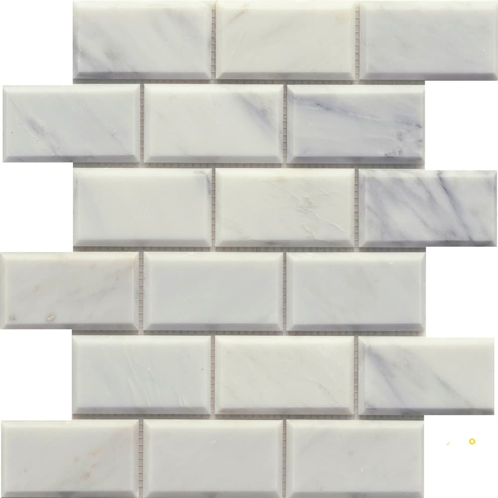 MARBLE BEVEL MOSAIC 2X4 ON 12X12
