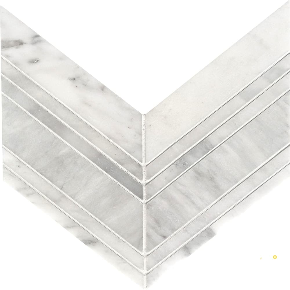 CALACATTA GRIS HONED LARGE CHEVRON MOSAIC