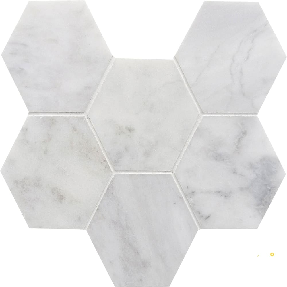 CALACATTA GRIS HONED HEX MOSAIC 4" X 4"