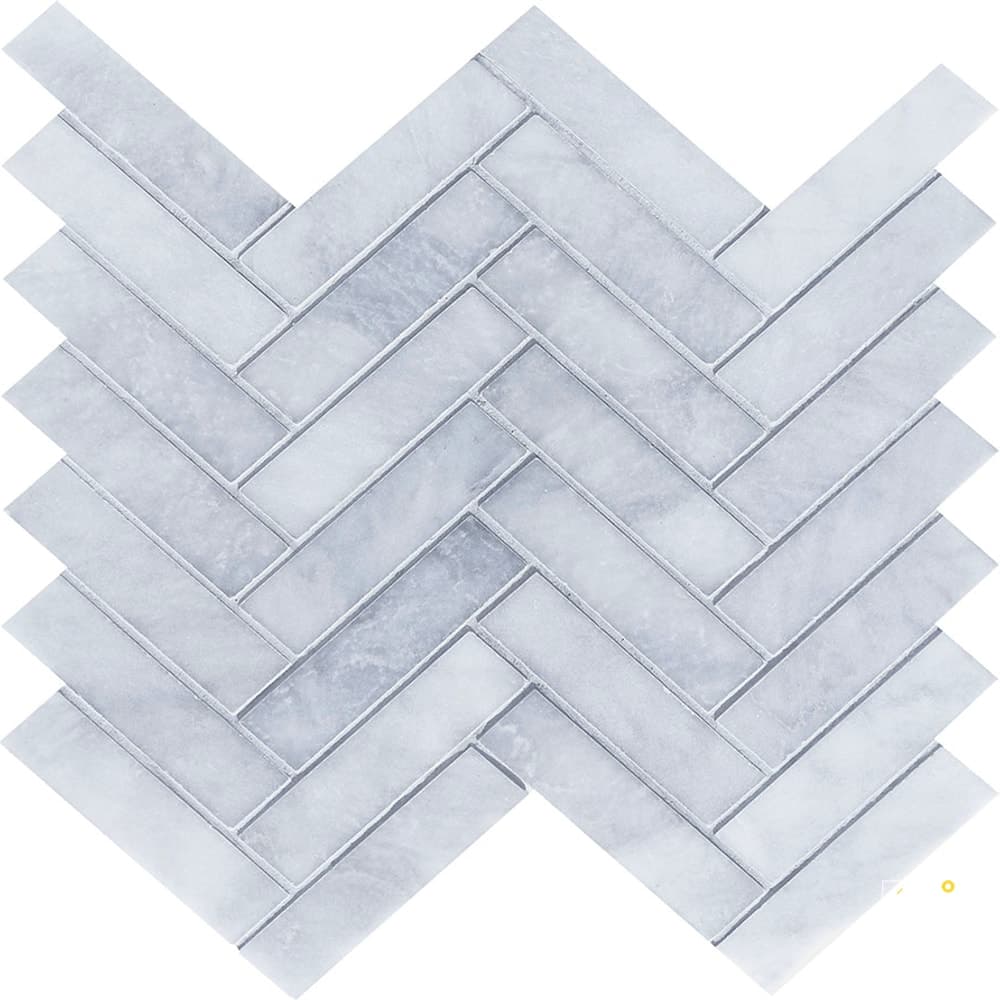 SKY BLUE HONED HERRINGBONE MOSAIC 1" X 4"
