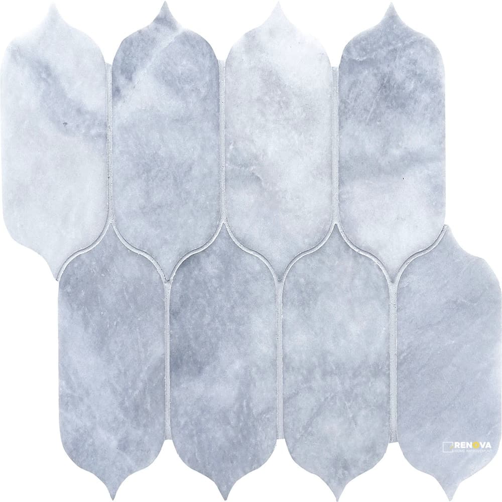 SKY BLUE HONED LARGE LOTUS MOSAIC