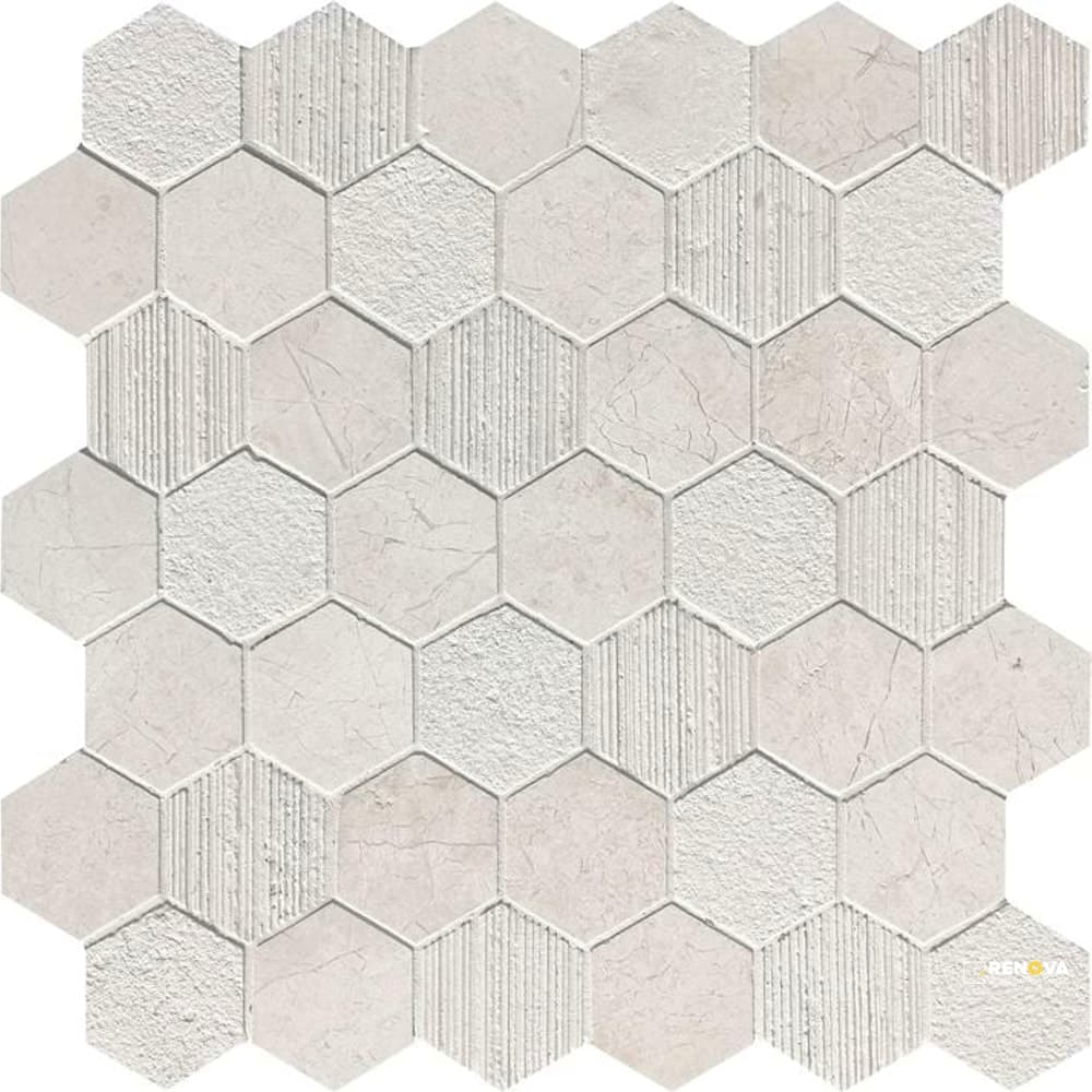 TERRA NOVA HONED MULTI FINISH HEX MOSAIC 2" X 2"