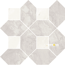 AINSLEE PARK MATTE HEXAGON MESH MOUNTED MIX MOSAIC 4" X 4" ON 11" X 12.5" SHEET - FLOTIL1008