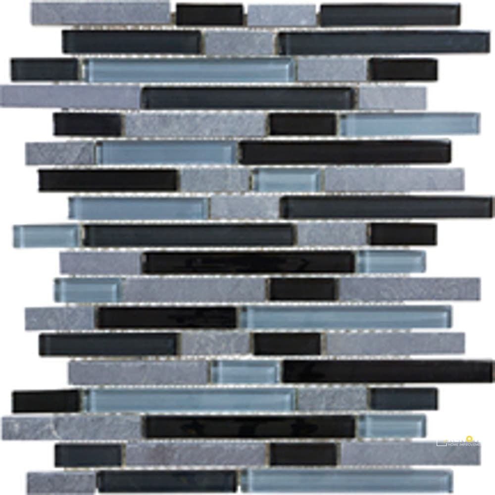 PIETRA ART BLISS BLACK TIMBER RANDOM SIZE PATTERN LINEAR MOSAIC - RSP5/8