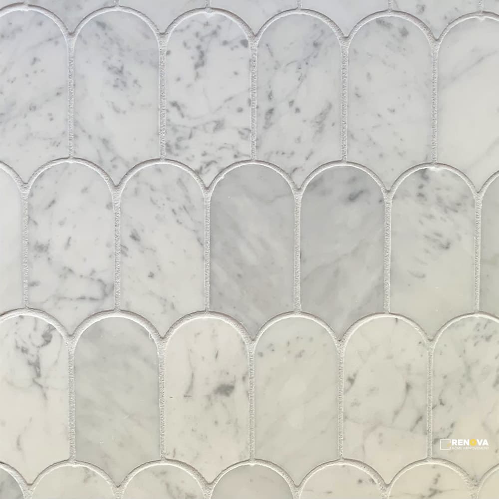 BIANCO CARRARA GENERATION Z HONED CATHEDRAL MOSAIC