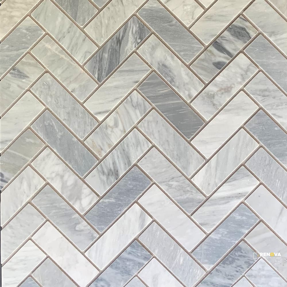 BARDIGLIO CLOUD STONE ESSENTIALS HONED HERRINGBONE MOSAIC 1" X 3"