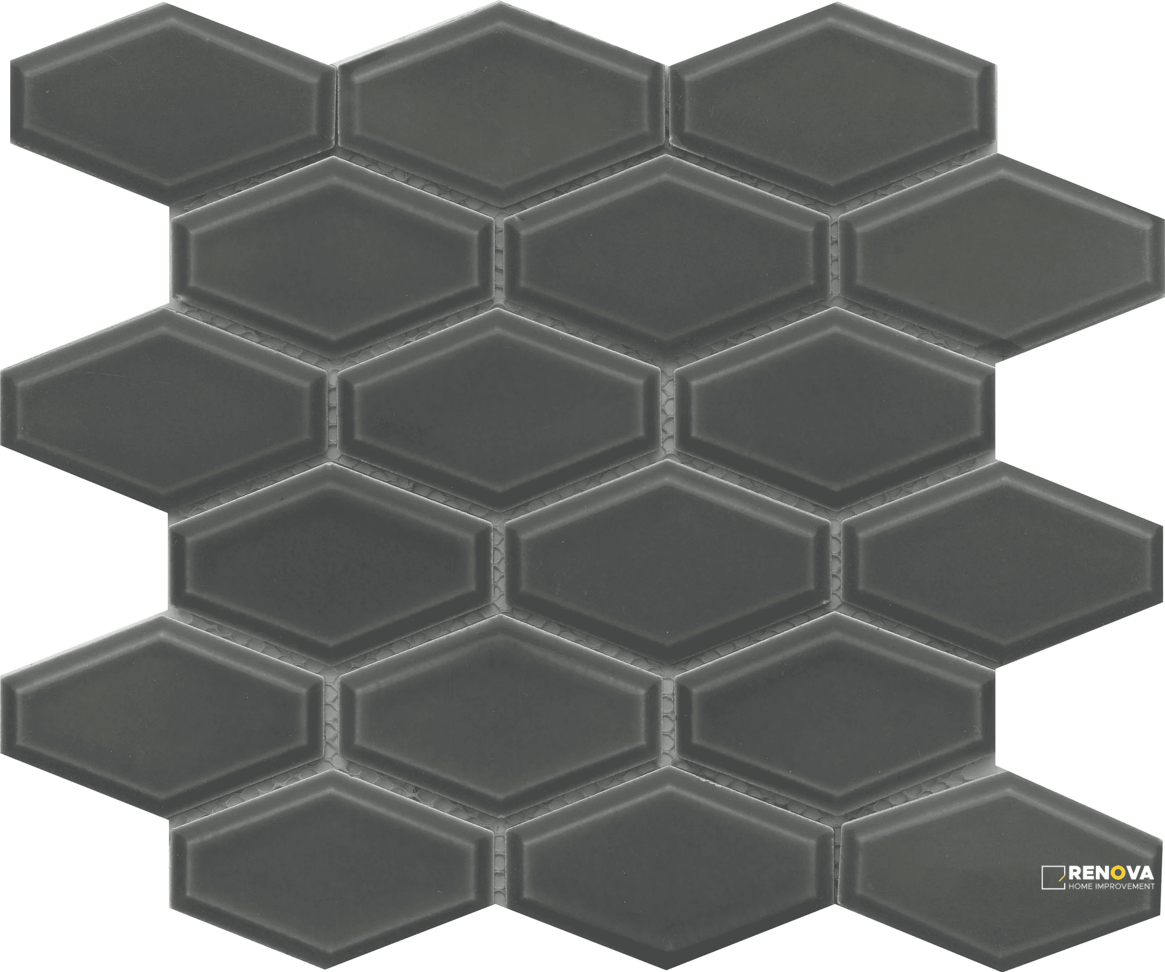 REWARD GLOSSY 2X4 BEVELED HEX WIDE MOSAIC 10X11