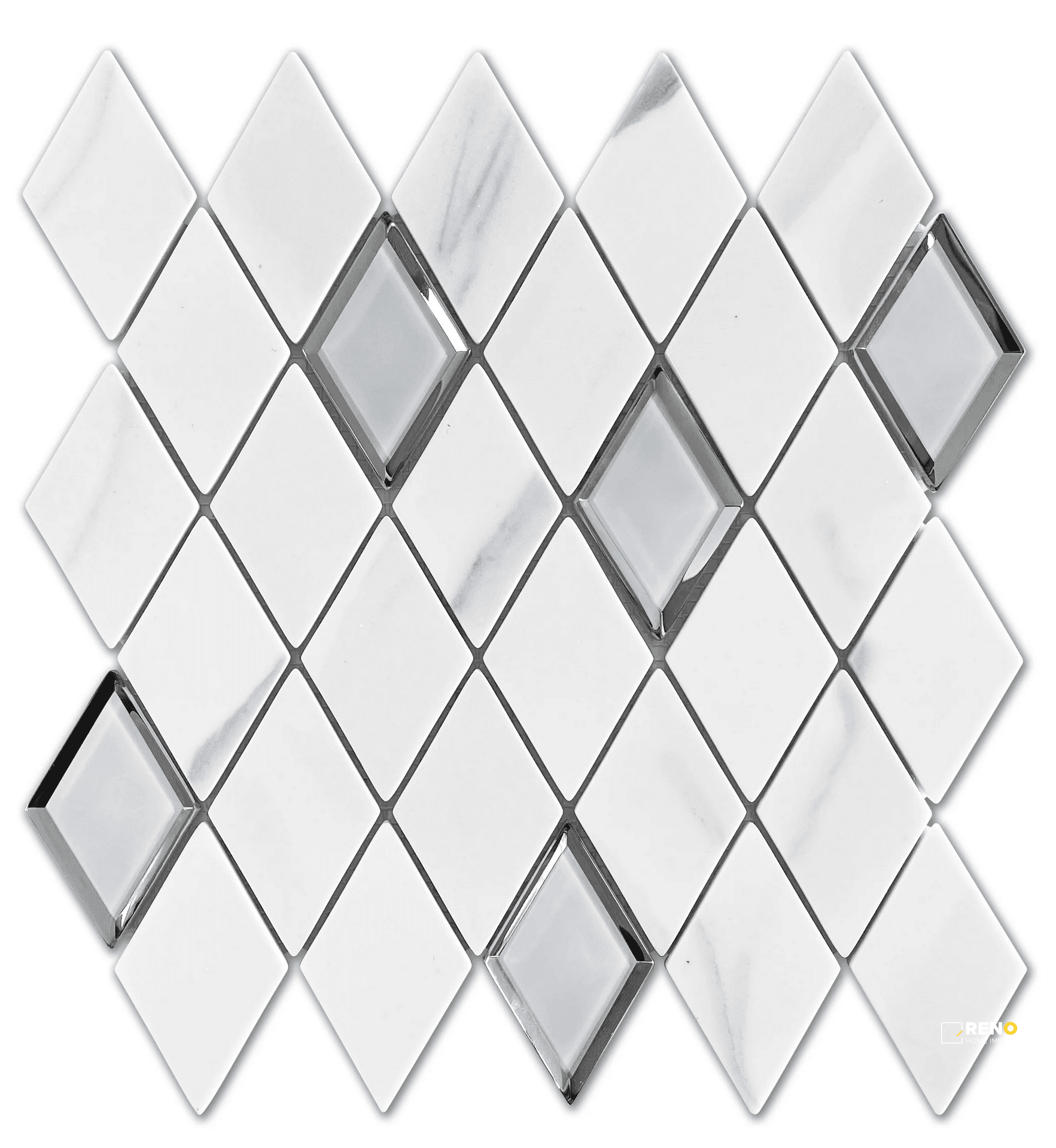 LAMOUR POLISHED 2X4 DIAMOND MOSAIC 12X12