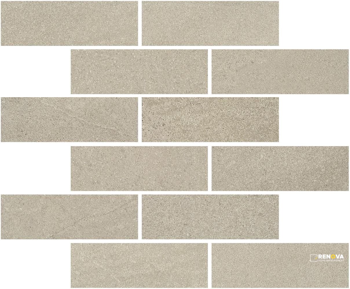PORTOBELLO ST MARTIN GREIGE 2X6 STAGGERED MOSAIC MATTE .92 SF/SHT