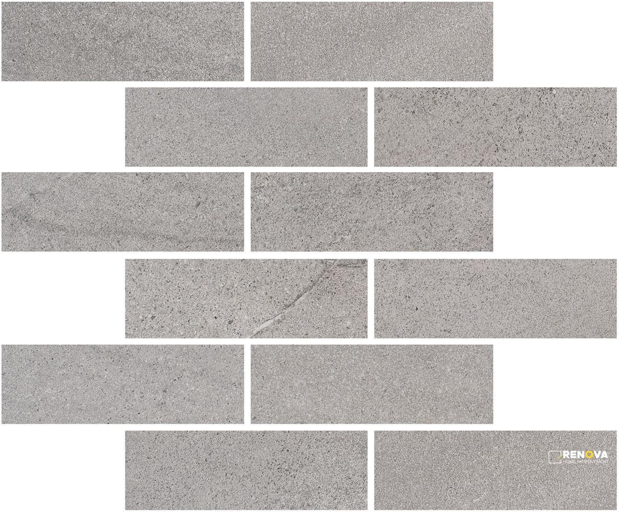 PORTOBELLO ST MARTIN SILVER 2X6 STAGGERED MOSAIC MATTE .92 SF/SHT