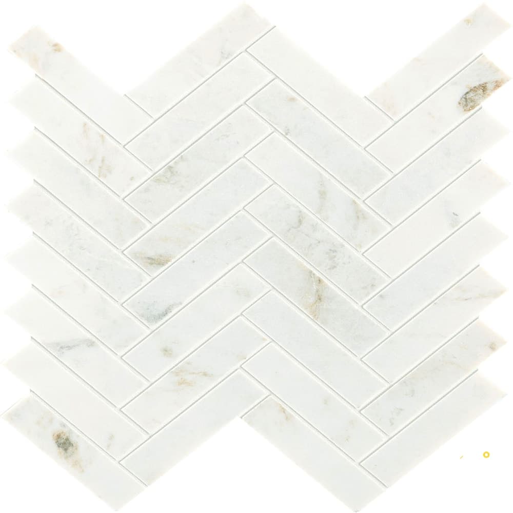 CALACATTA UMBER HONED HERRINGBONE MOSAIC 1" X 4"