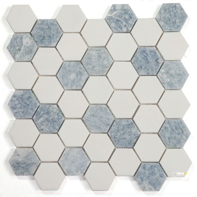 HEXAGON CRYSTAL OCEAN MOSAIC 2" X 2"