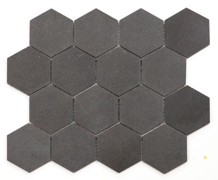HEXAGON BASALT MOSAIC 3" X 3"