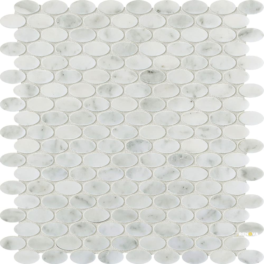 CALACATTA GRIS HONED ELLIPSE MOSAIC