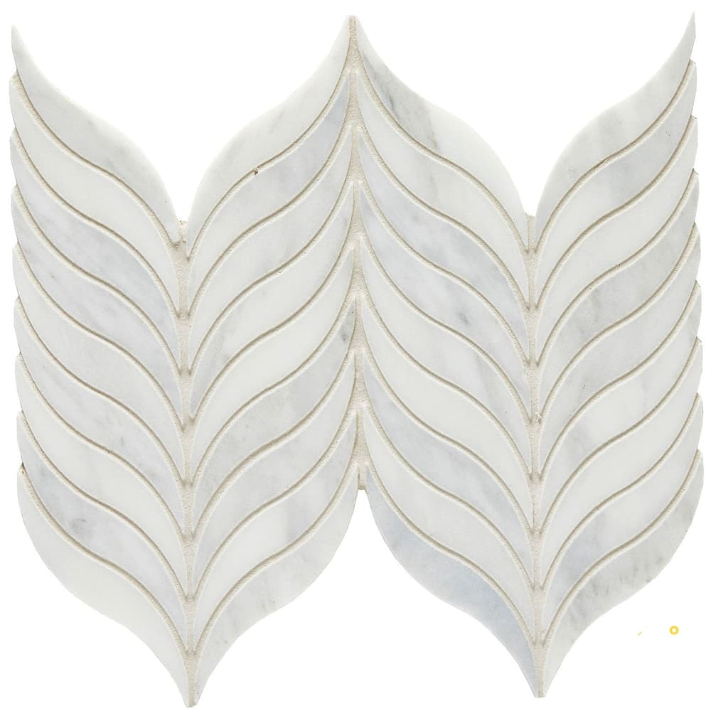 CALACATTA GRIS HONED FEATHER MOSAIC