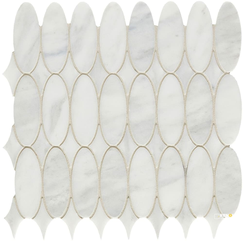 CALACATTA GRIS HONED OVAL MOSAIC