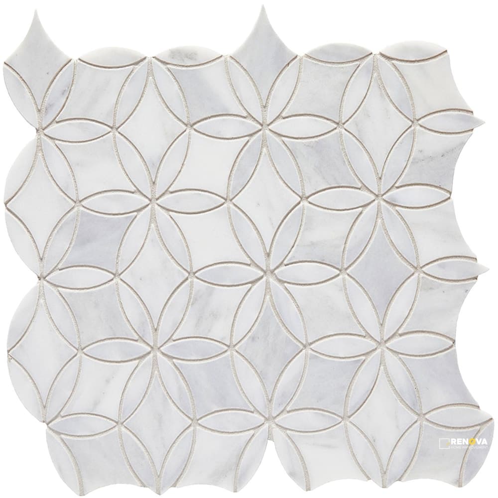 CALACATTA GRIS HONED FLOWER MOSAIC