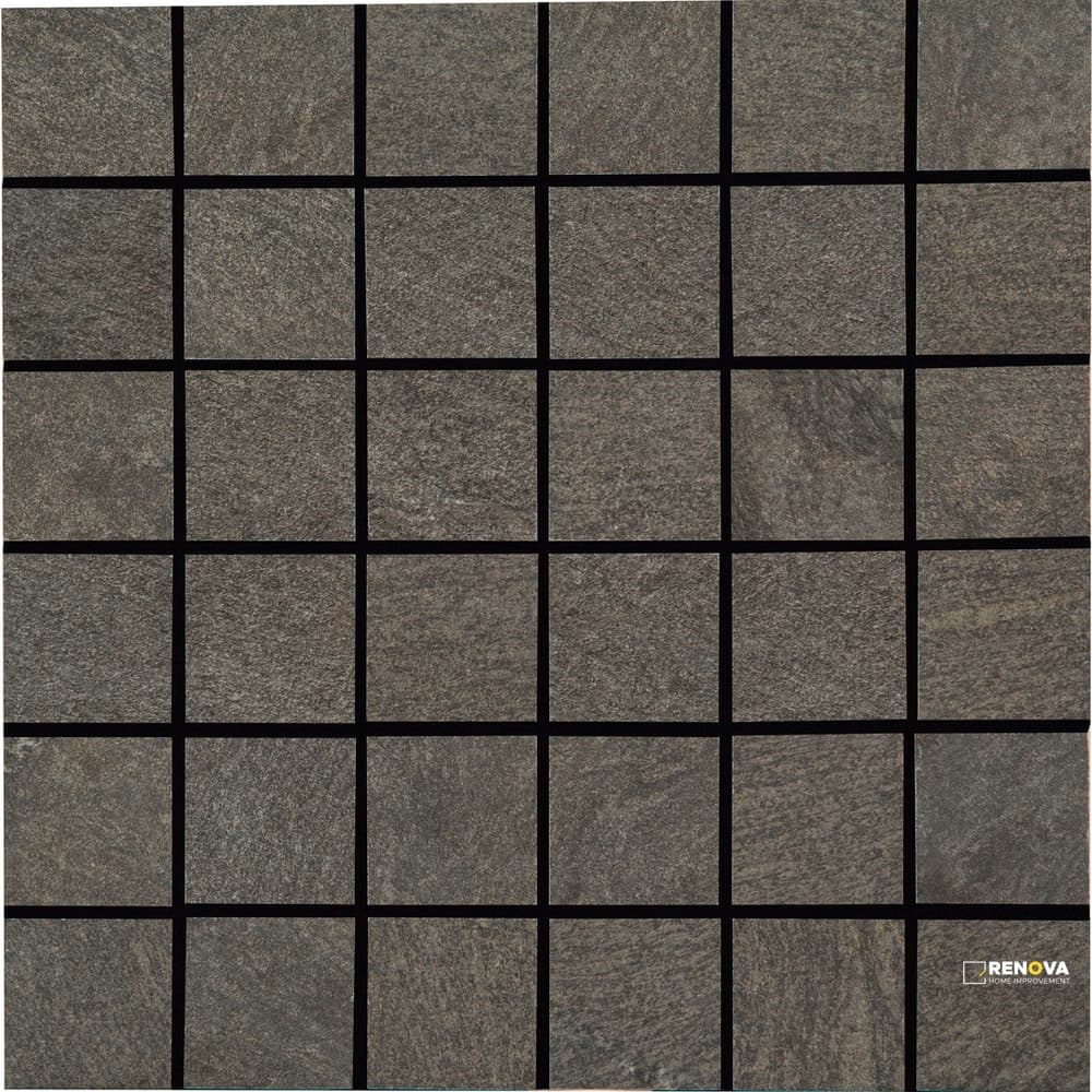 CROSSVILLE OWEN STONE SABLE 2X2 MOSAIC LEATHERED .98 SF/SHT