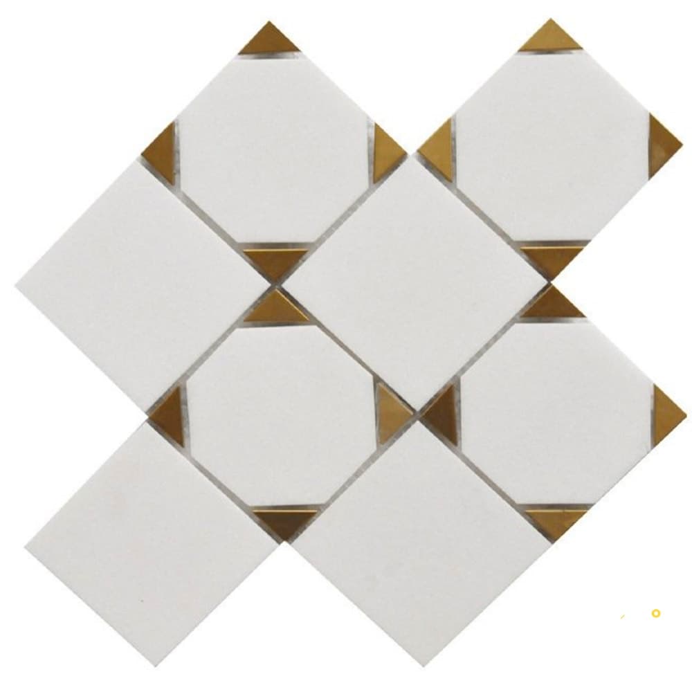 ROCKART THASSOS SQUARE MOSAIC 9" X 9"