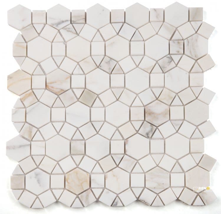 AETHER CALACATTA HONED MOSAIC 11.5" X 12"