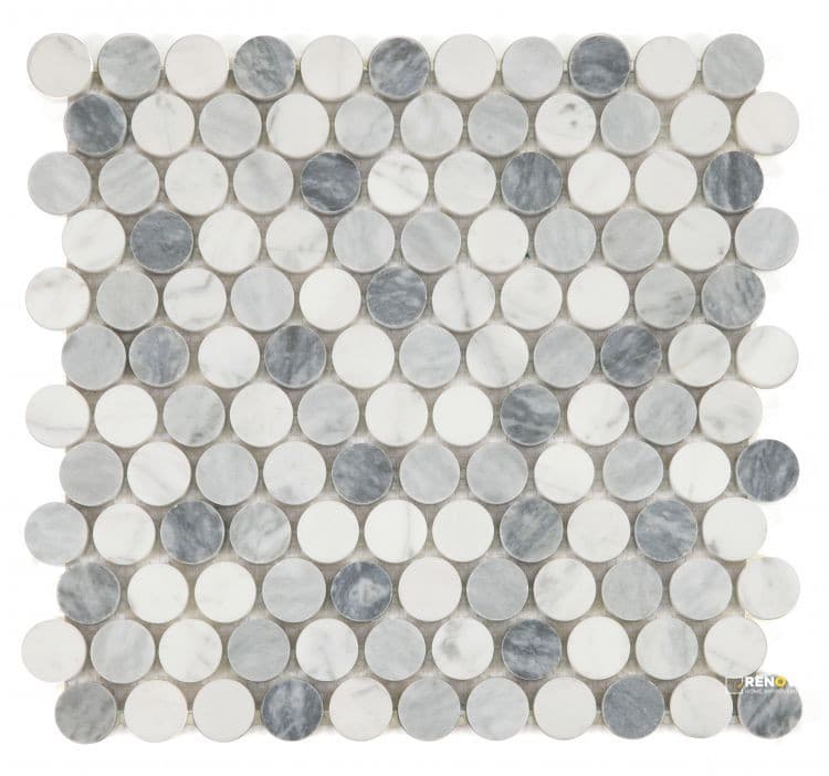 PENNY MARBLE DUSK POLISHED MOSAIC 11" X 11.75
