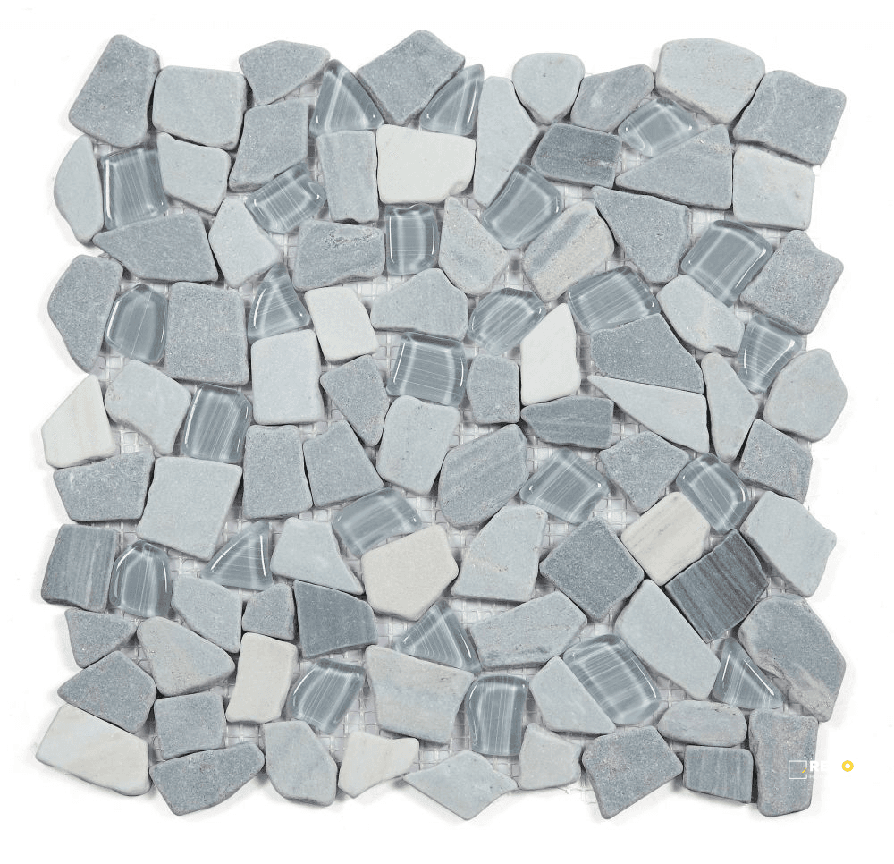 PEBBLE BLUE MOSAIC 12" X 12"