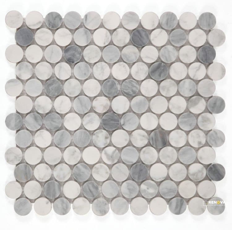 PENNY MARBLE DUSK HONED MOSAIC 11" X 11.75"