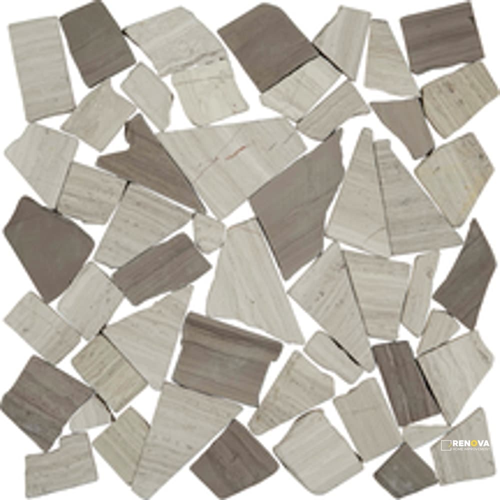 PIETRA ART PEBBLES RUSTIC BIRCH FLAT 12" X 12"