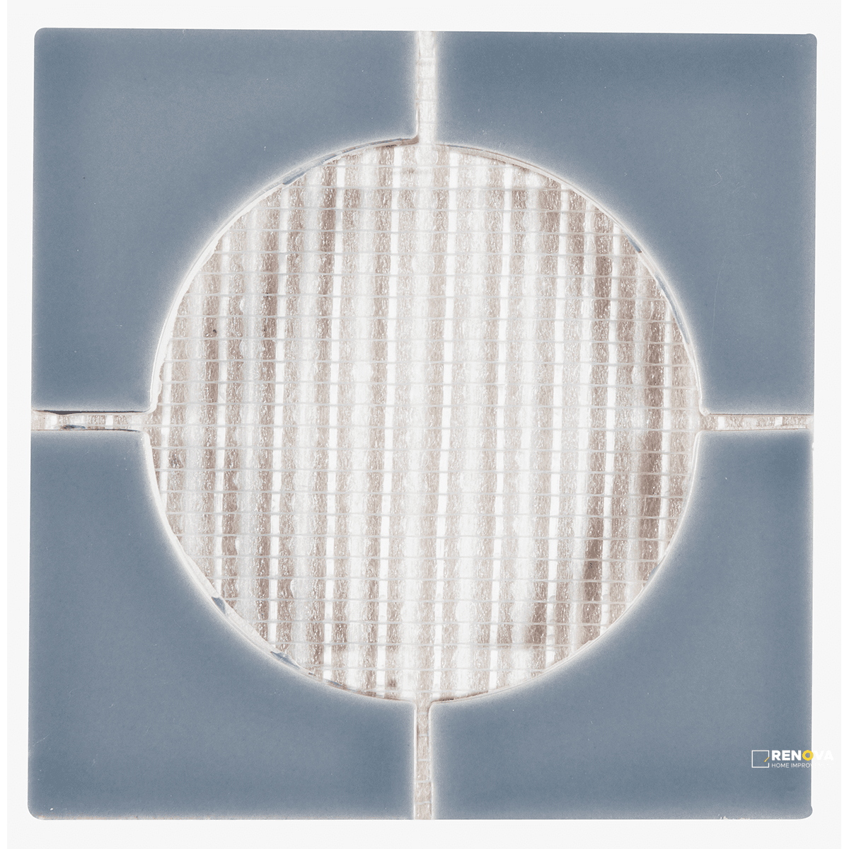 CROSSVILLE CURSIVE OLD DENIM 6X6 4 CORNER MOSAIC GLOSS