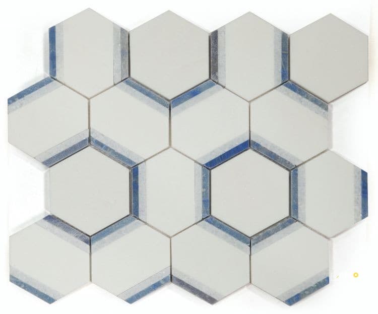 HEXAGON ROYAL SAPPHIRE MOSAIC 12" X 13.75"