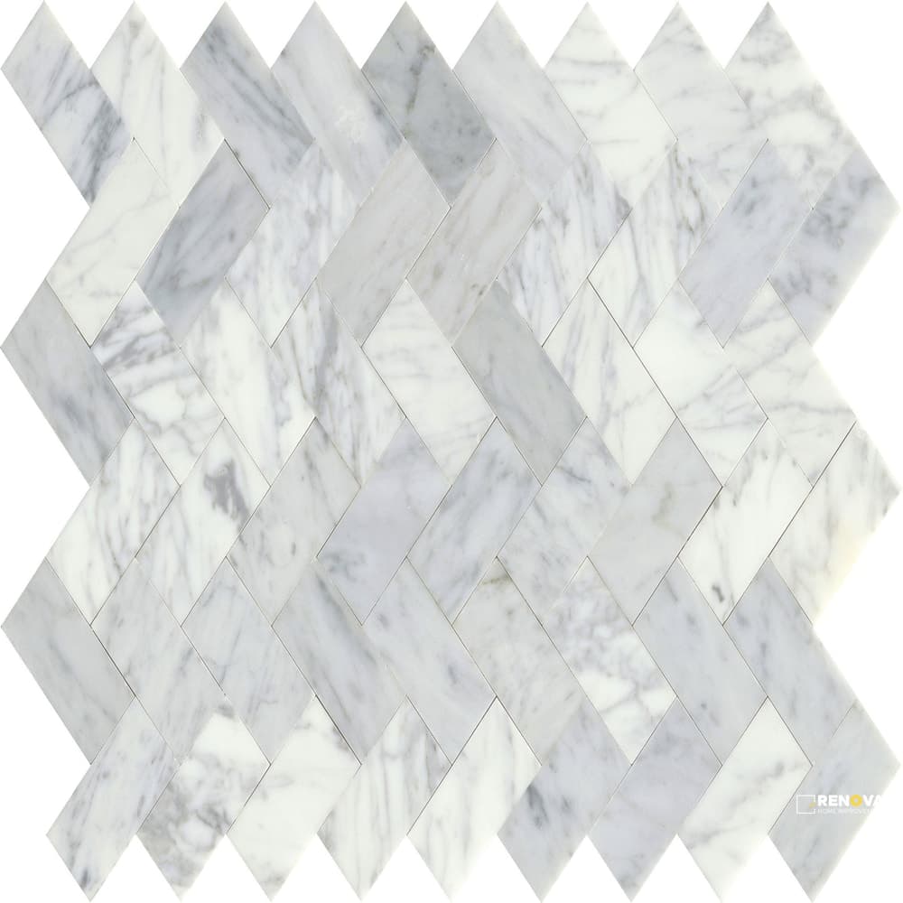 LINK HONED HERRINGBONE MOSAIC MARBLE 14X20