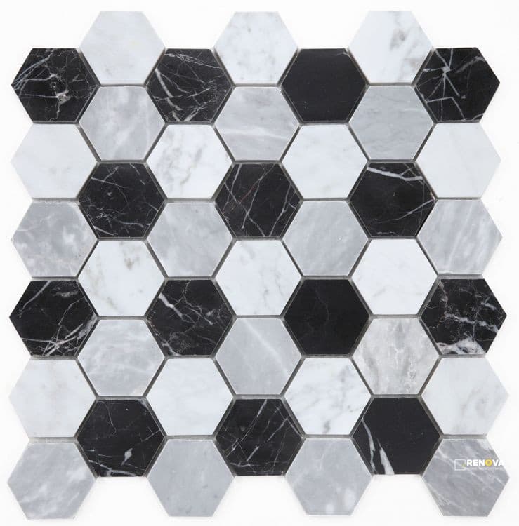 HEXAGON MOONLIGHT MOSAIC 2" X 2"