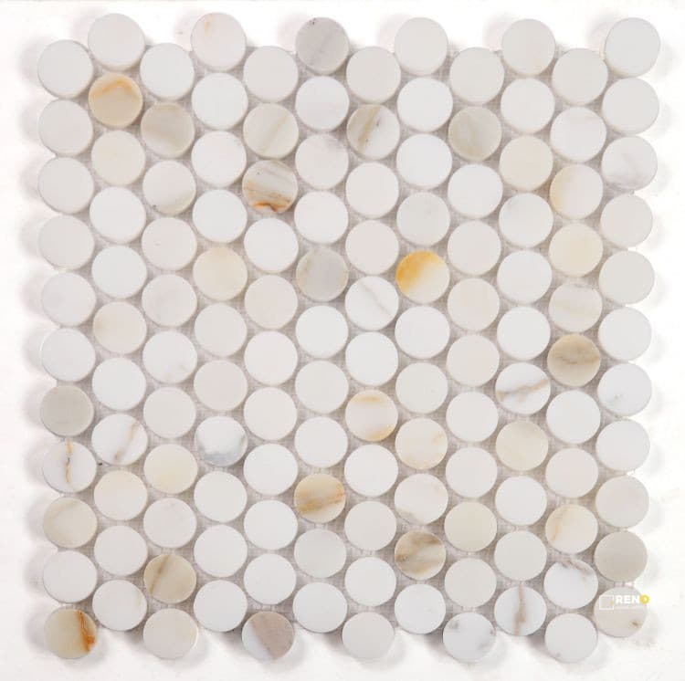 PENNY MARBLE CALACATTA POLISHED MOSAIC 11" X 11.75"