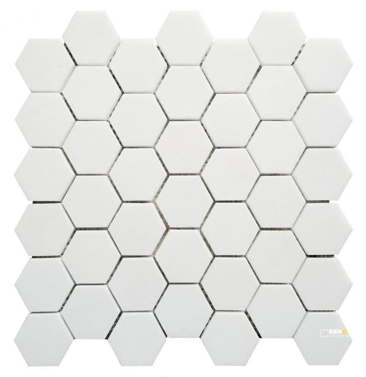 HEXAGON THASSOS POLISHED MOSAIC 2" X 2"