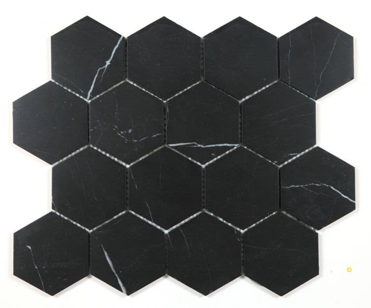 HEXAGON MARQUINA HONED MOSAIC 3" X 3"