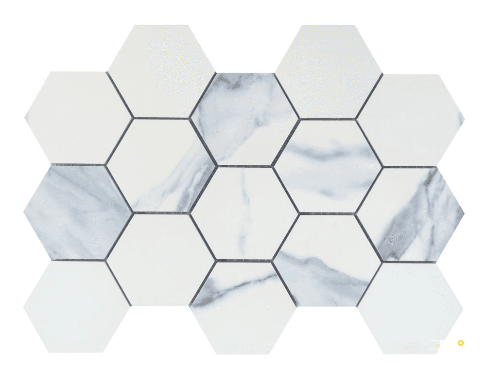 CALACATTA BLUE MATTE HEXAGON MOSAIC 9" X 12"