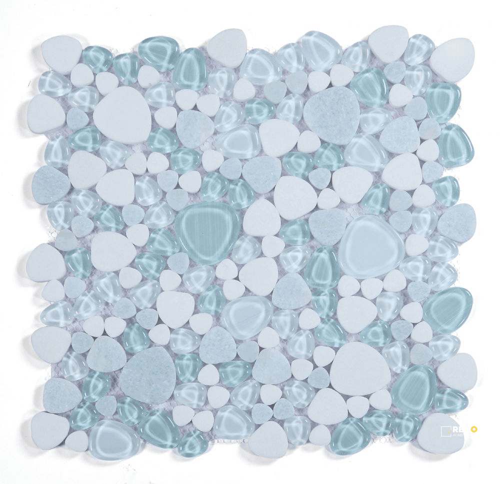 PEACH CRYSTAL OCEAN MOSAIC 12" X 12"