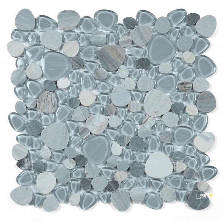 PEACH BLUE MOSAIC 12" X 12"