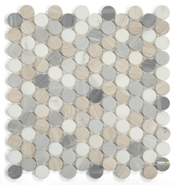PENNY MARBLE BLUE MOSAIC 11" X 11.5"