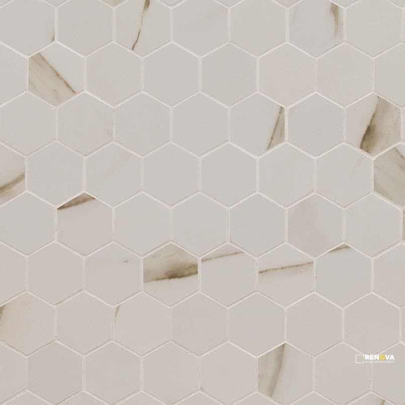 PIETRA CALACATTA MATTE 2X2 HEXAGON MOSAIC