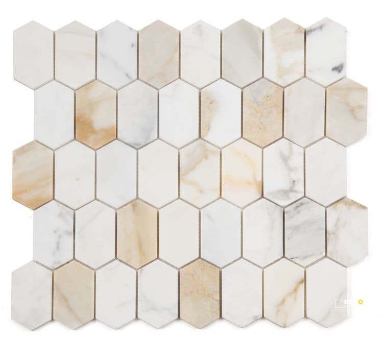 MONTAGE CALACATTA GOLD POLISHED MOSAIC 12.5" X 13.25"