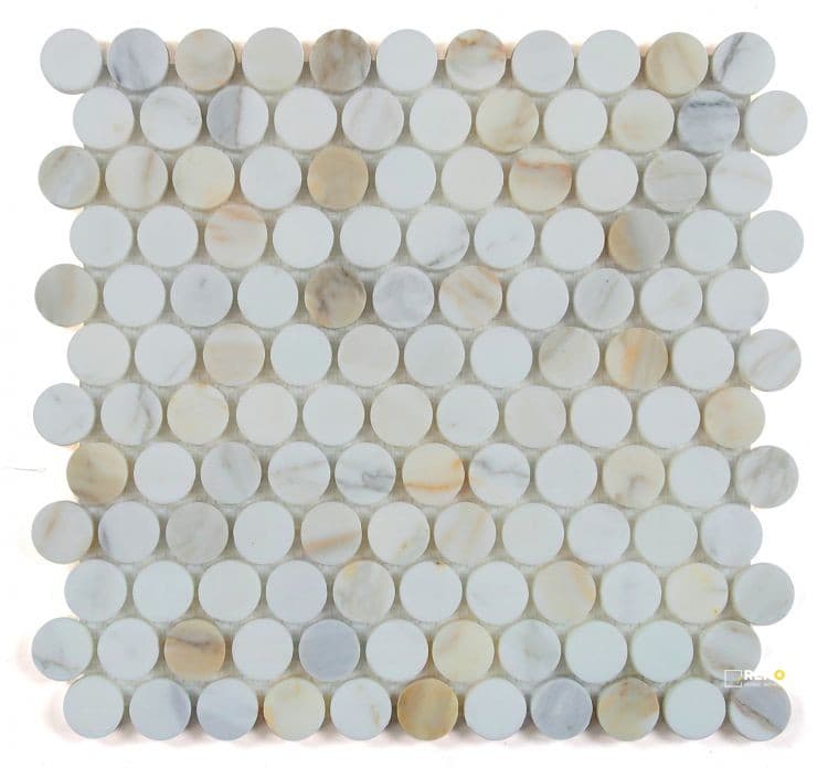 PENNY MARBLE CALACATTA HONED MOSAIC 11" X 11.75"