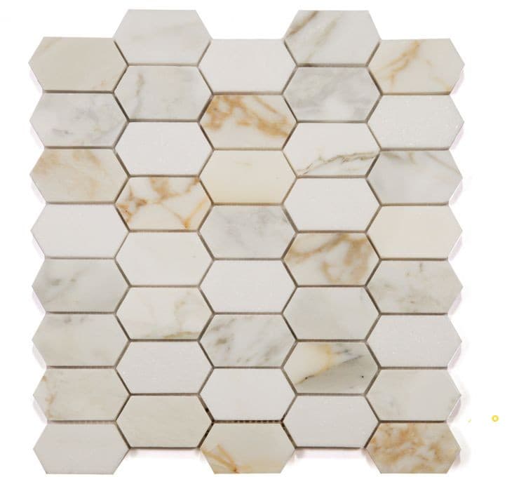 MONTAGE CALACATTA GOLD HONED MOSAIC 12.5" X 13.25"
